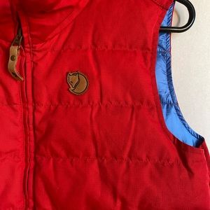 Fjallraven XS red puffer vest in great used condition
